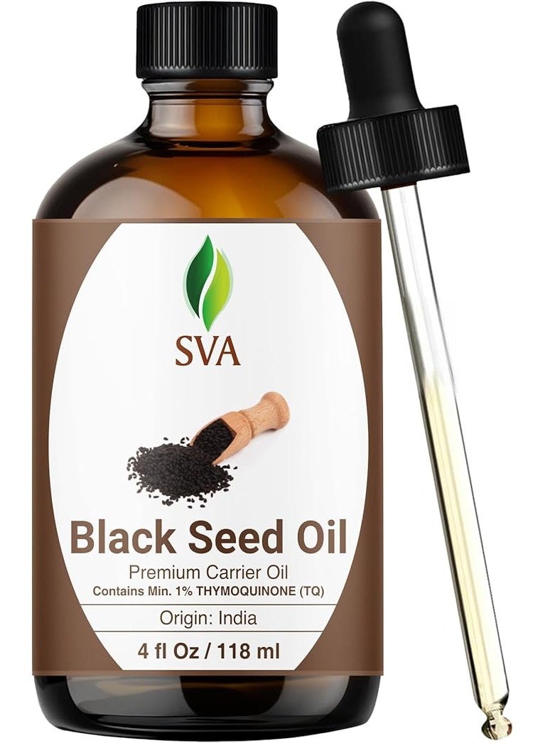 SVA BLACK SEED OIL COLD PRESSED NATURAL CARRIER OIL FOR FACE SKIN HAIR BODY 4 FL OZ - Image 1